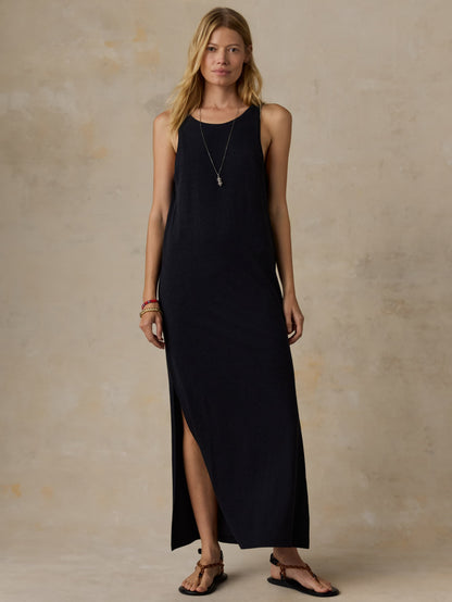 Cotton Hemp Tank Dress - Black