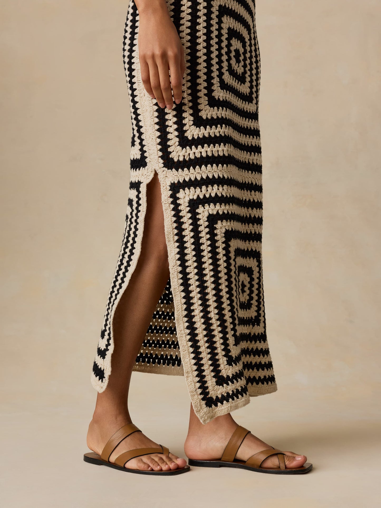 Seacoast Crochet Column Dress - Midnight Labyrinth