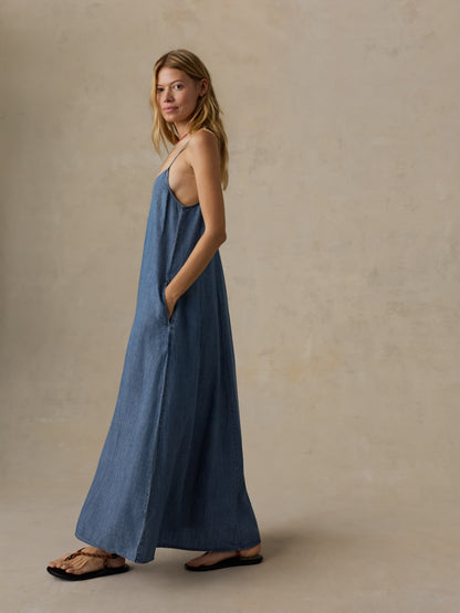 Tried & True Chambray Slip Dress - River Mist Wash