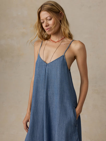 Tried & True Chambray Slip Dress - River Mist Wash