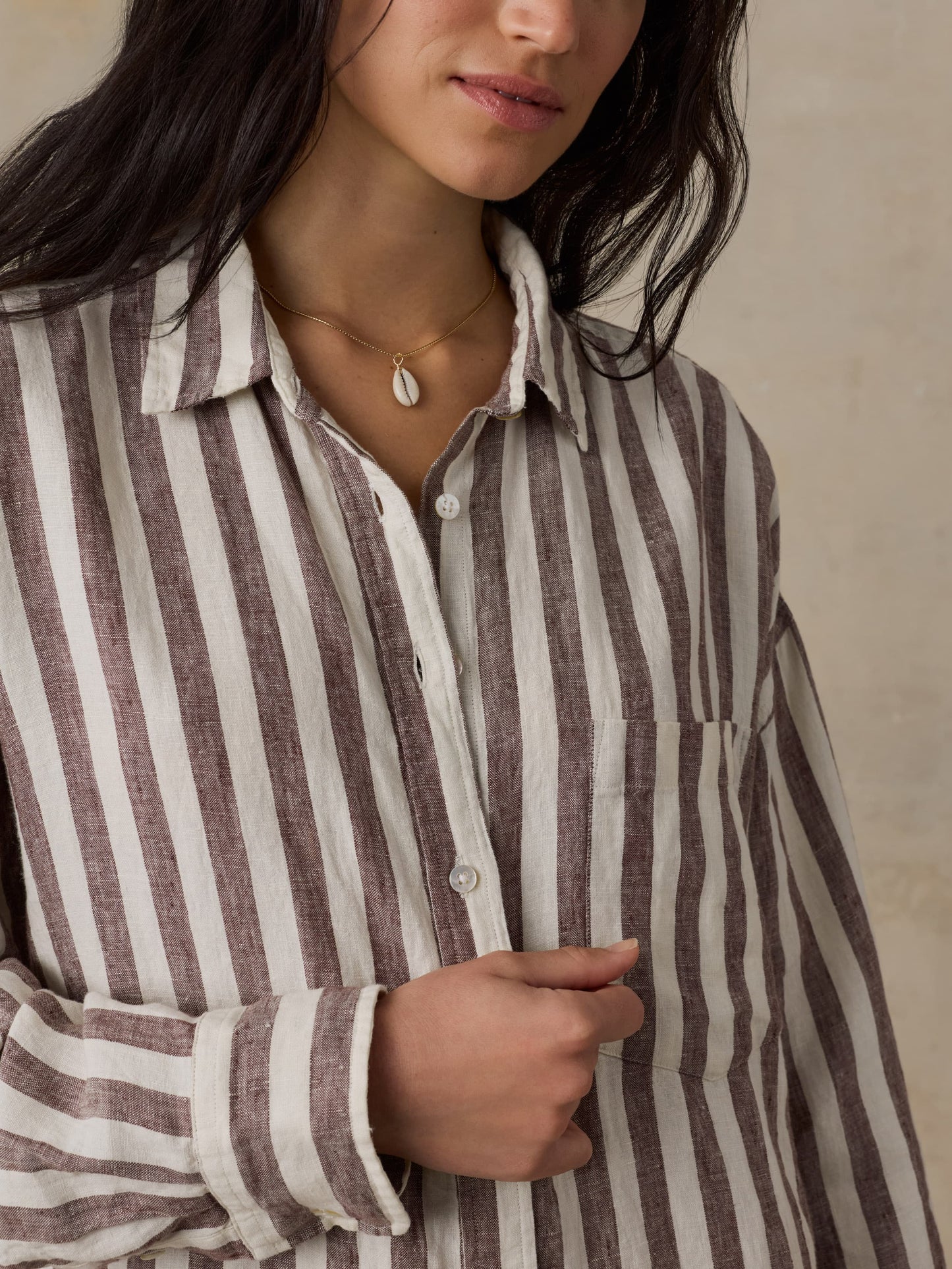 Laguna Linen Kova Shirtdress - Sandy Horizon Stripe