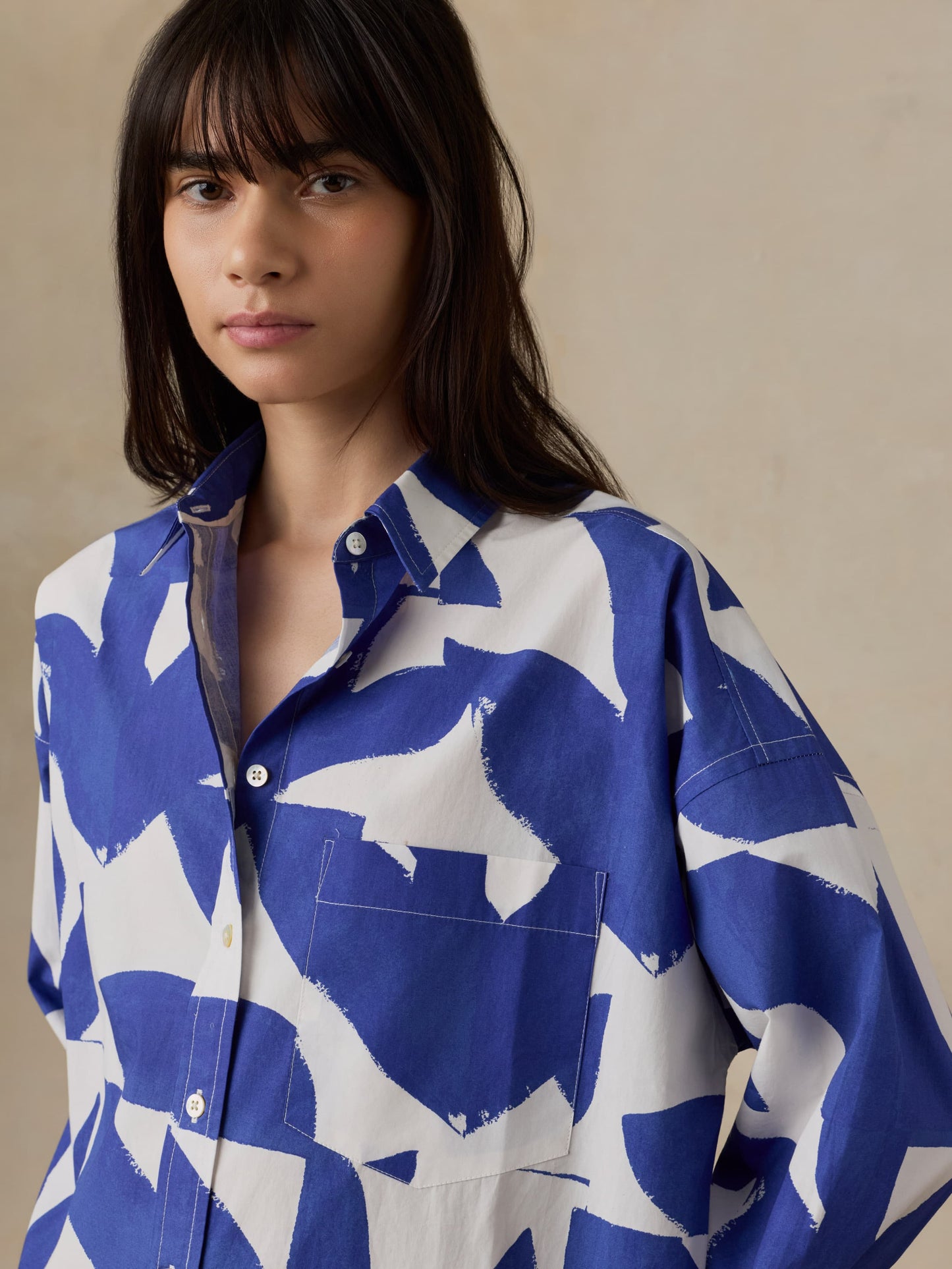 Coastal Poplin Kova Shirtdress - Summer Leaf