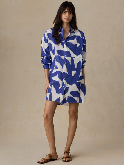 Coastal Poplin Kova Shirtdress - Summer Leaf