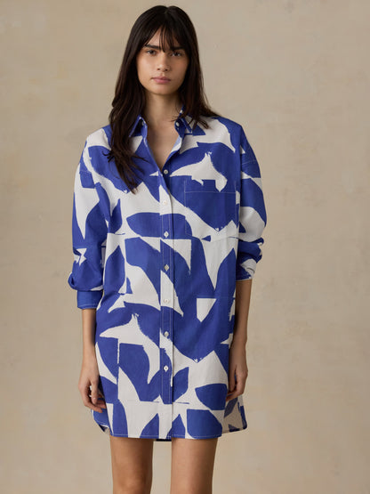 Coastal Poplin Kova Shirtdress - Summer Leaf
