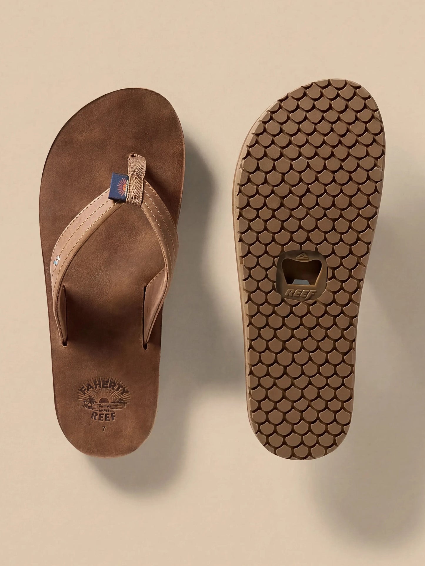 Faherty X REEF Drift Away Flip Flop - Dark Brown