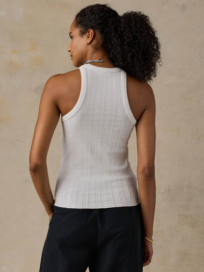Paradise Pointelle Tank - White