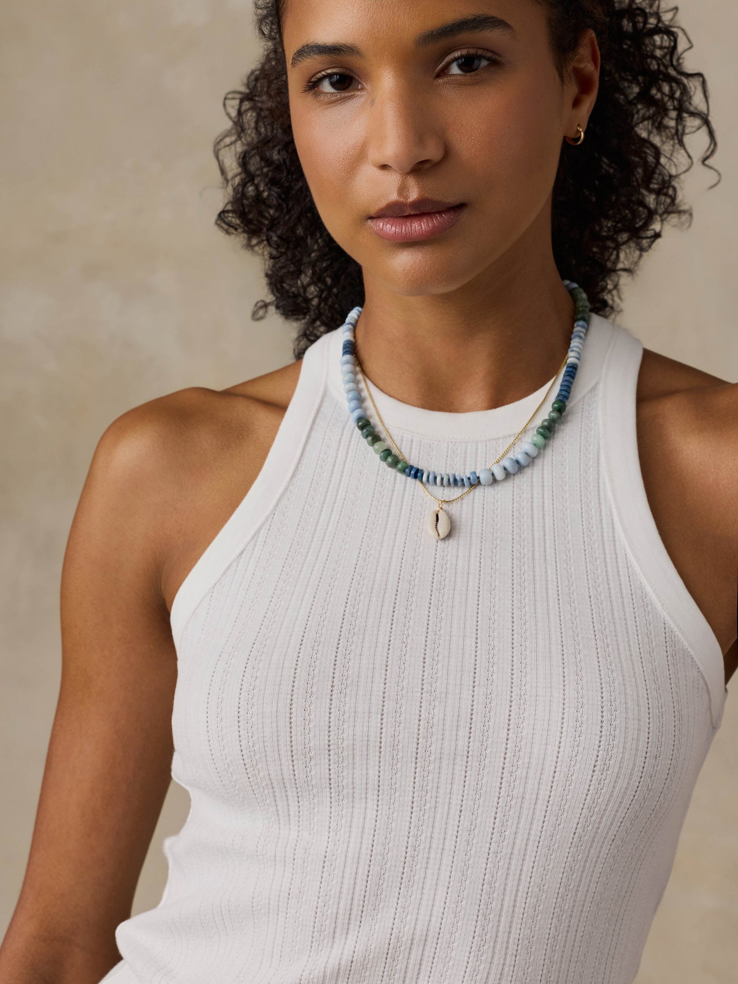Paradise Pointelle Tank - White