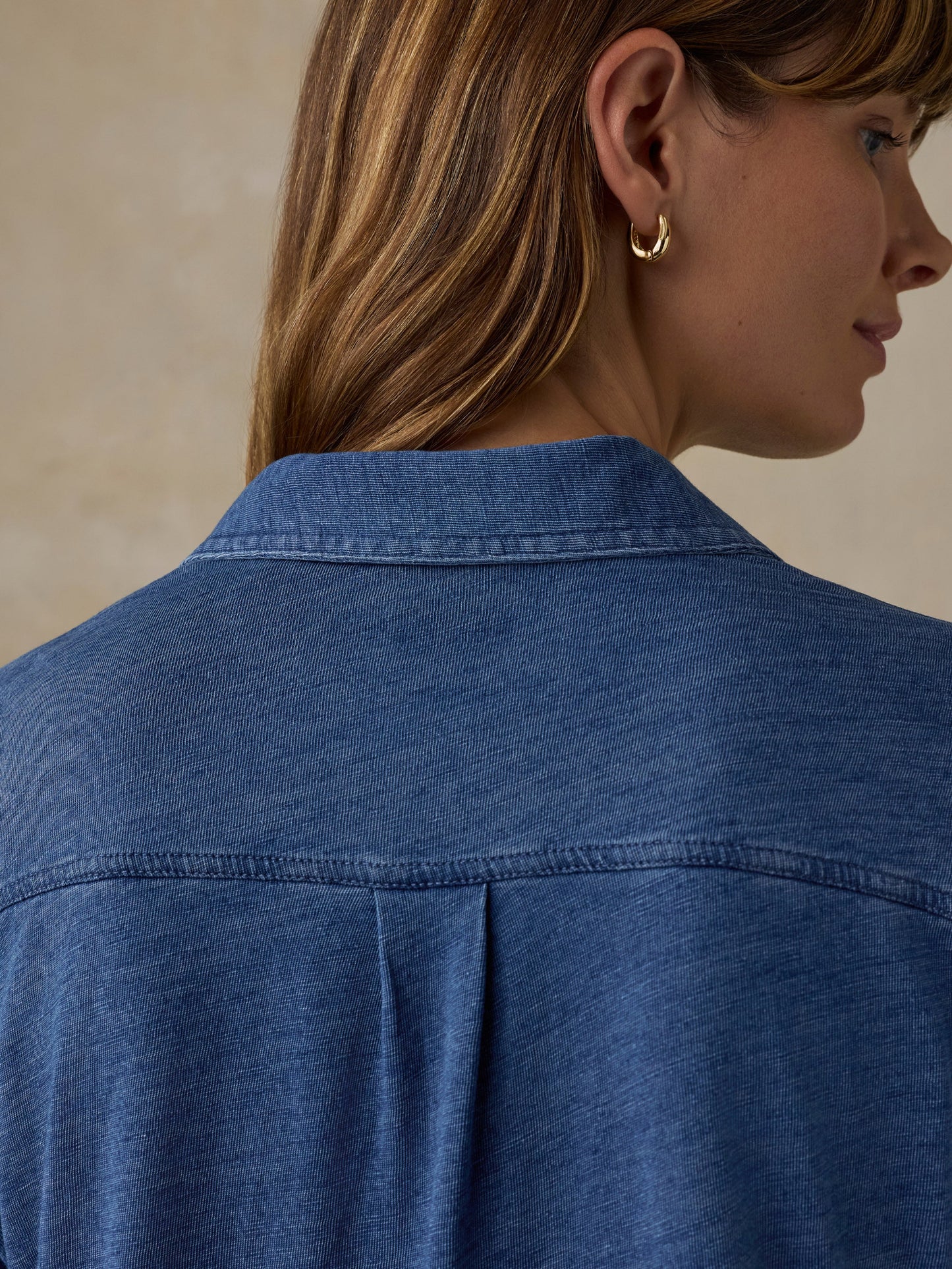 Sunwashed Knit Shirt - Medium Indigo Wash