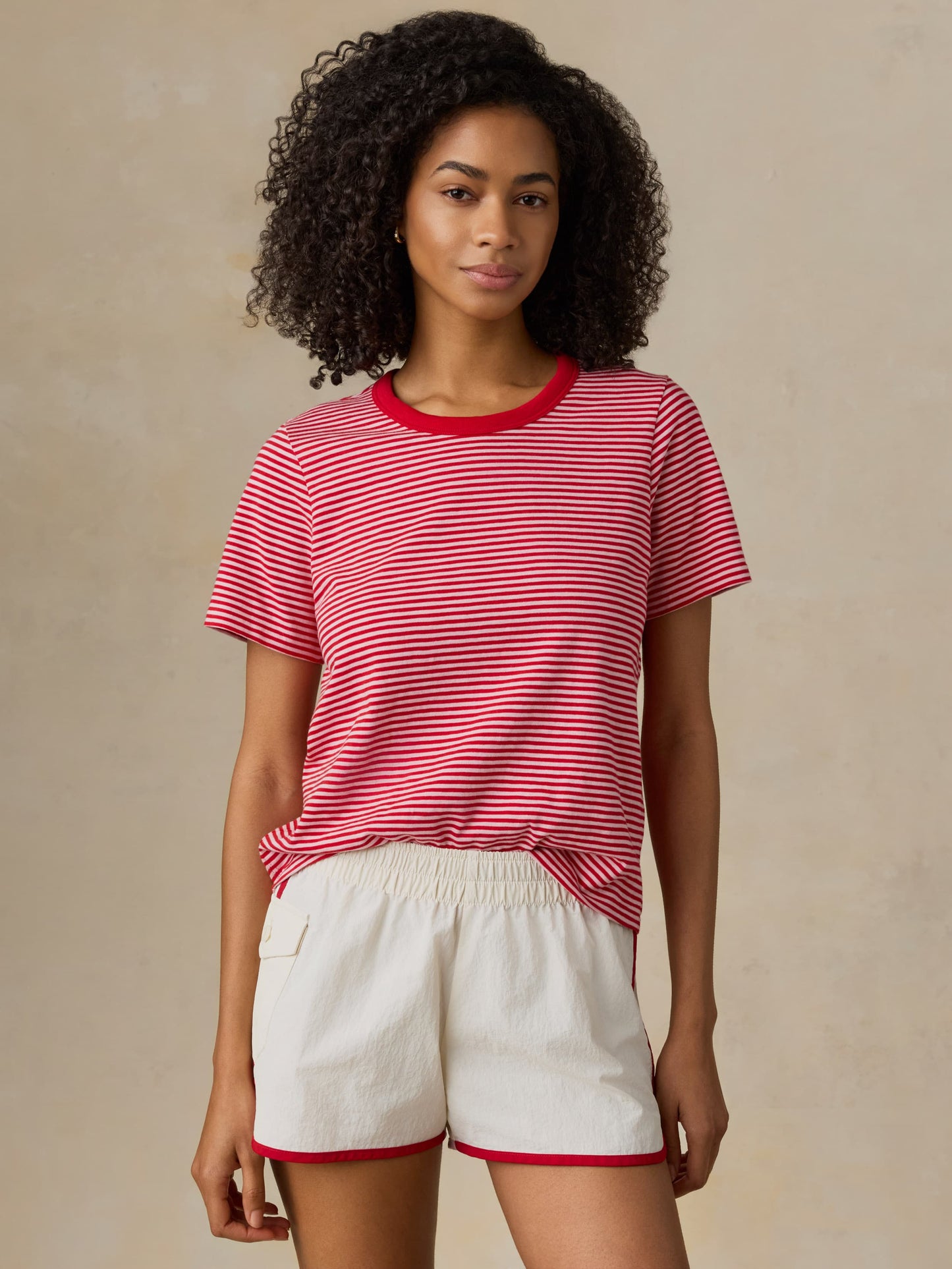 Sunwashed Regenerative Tee - Fuchsia Stripe