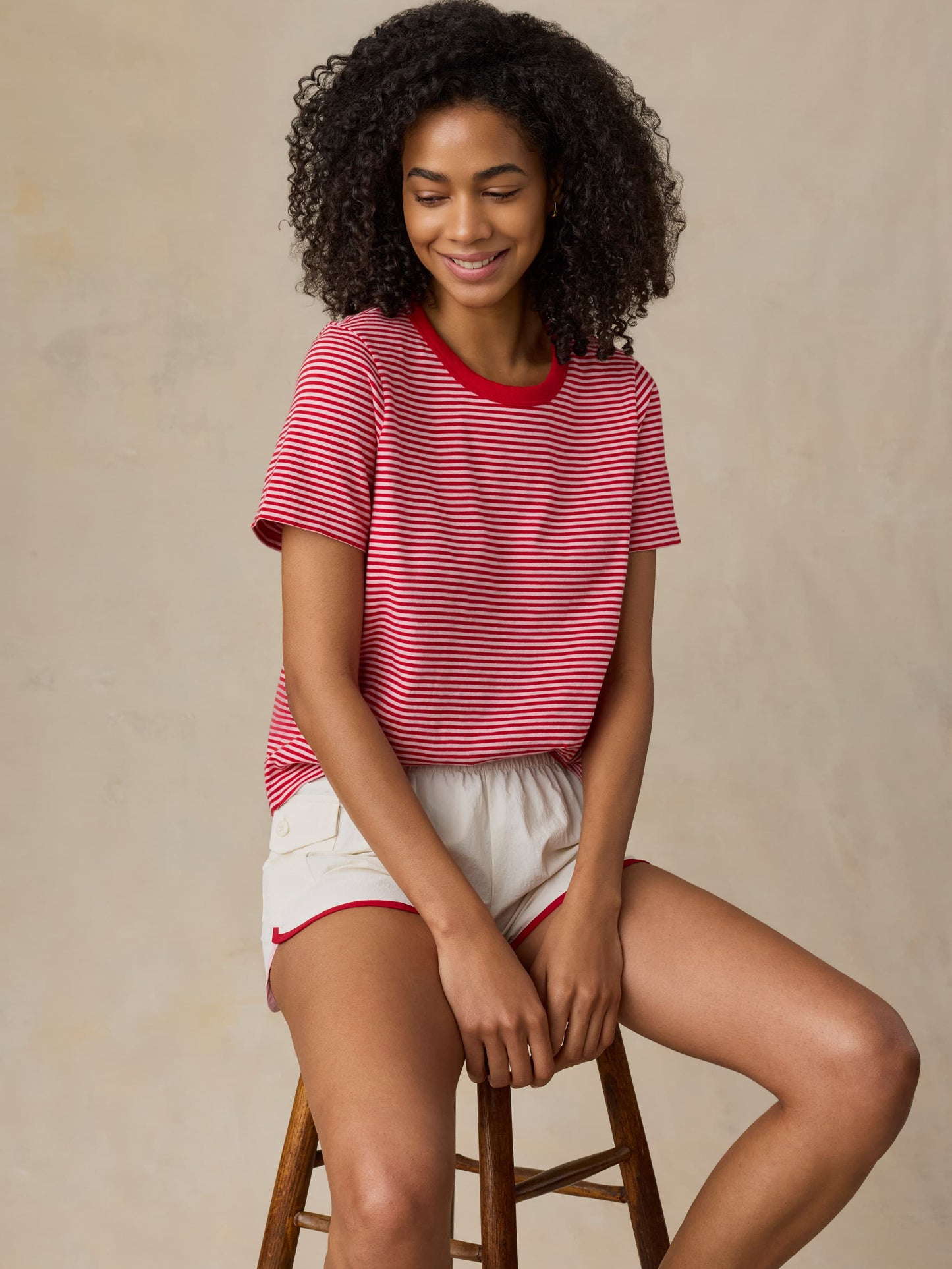 Sunwashed Regenerative Tee - Fuchsia Stripe