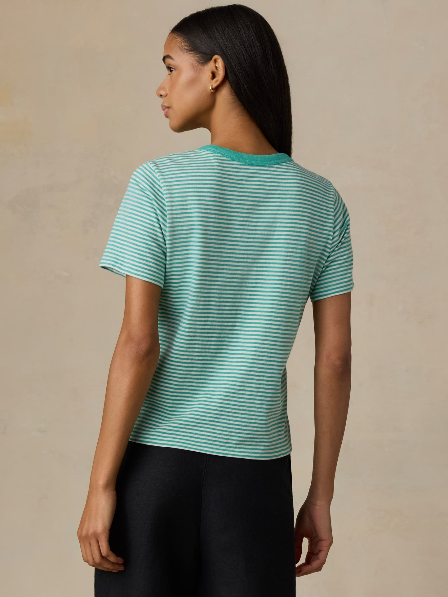 Sunwashed Regenerative Tee - Palm Stripe