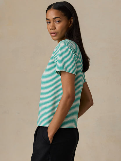 Sunwashed Regenerative Tee - Palm Stripe