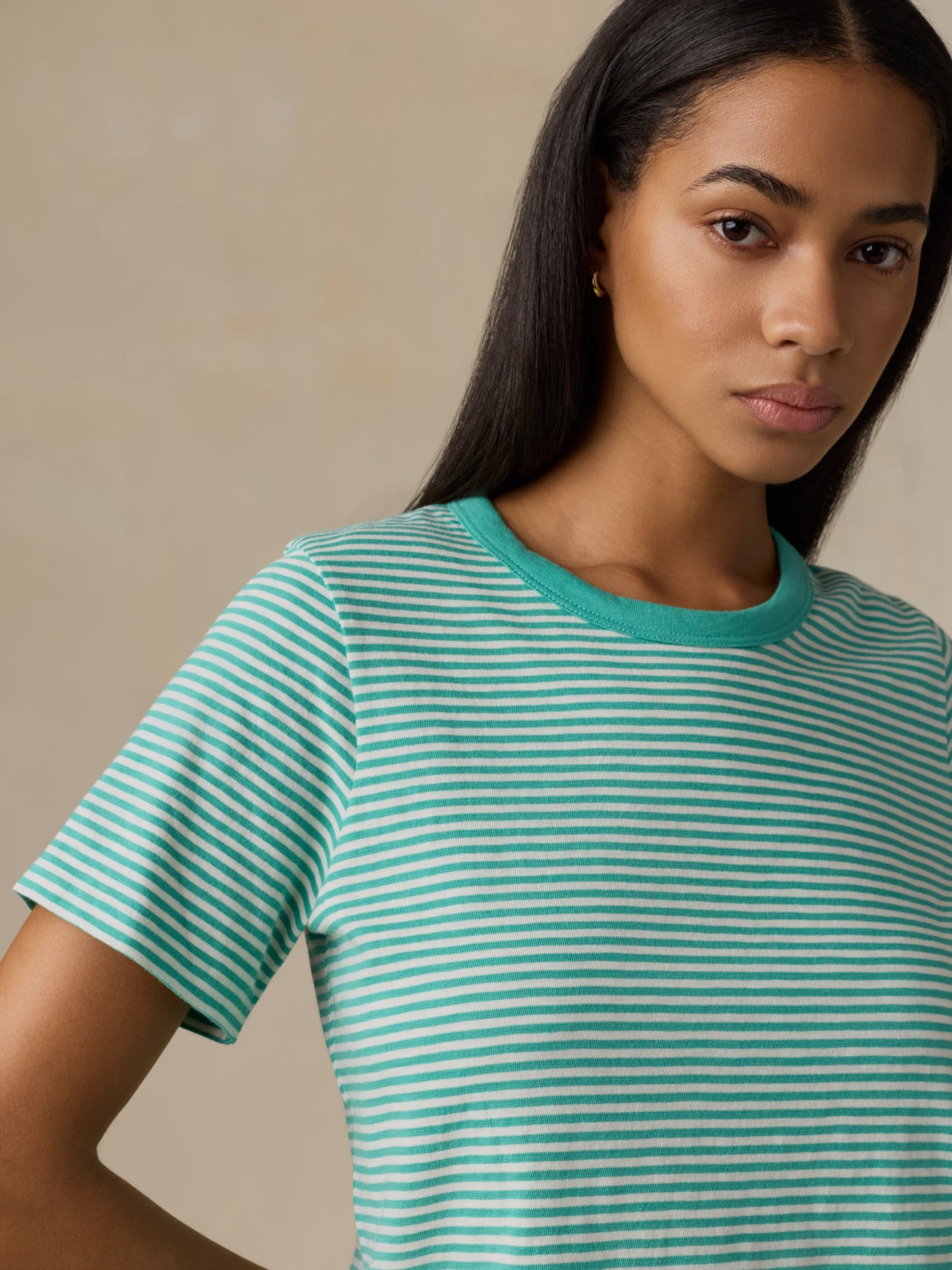 Sunwashed Regenerative Tee - Palm Stripe