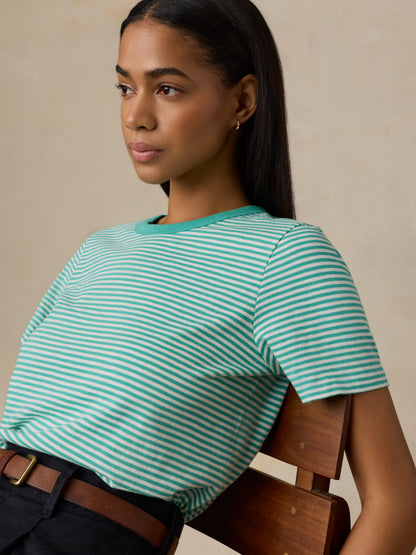 Sunwashed Regenerative Tee - Palm Stripe