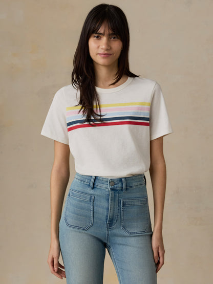 Sunwashed Regenerative Tee - Sunset Parade Stripe