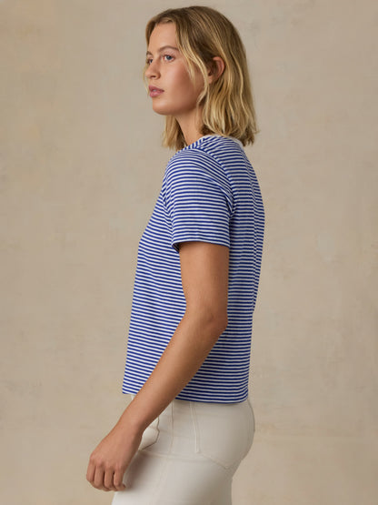 Sunwashed Regenerative Tee - Cobalt Stripe