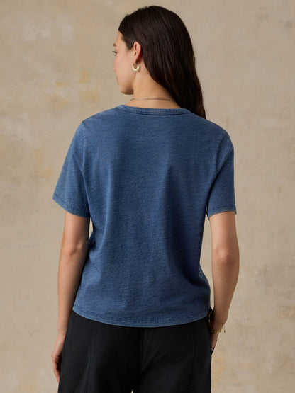 Sunwashed Regenerative Tee - Medium Indigo Wash