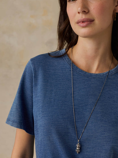 Sunwashed Regenerative Tee - Medium Indigo Wash