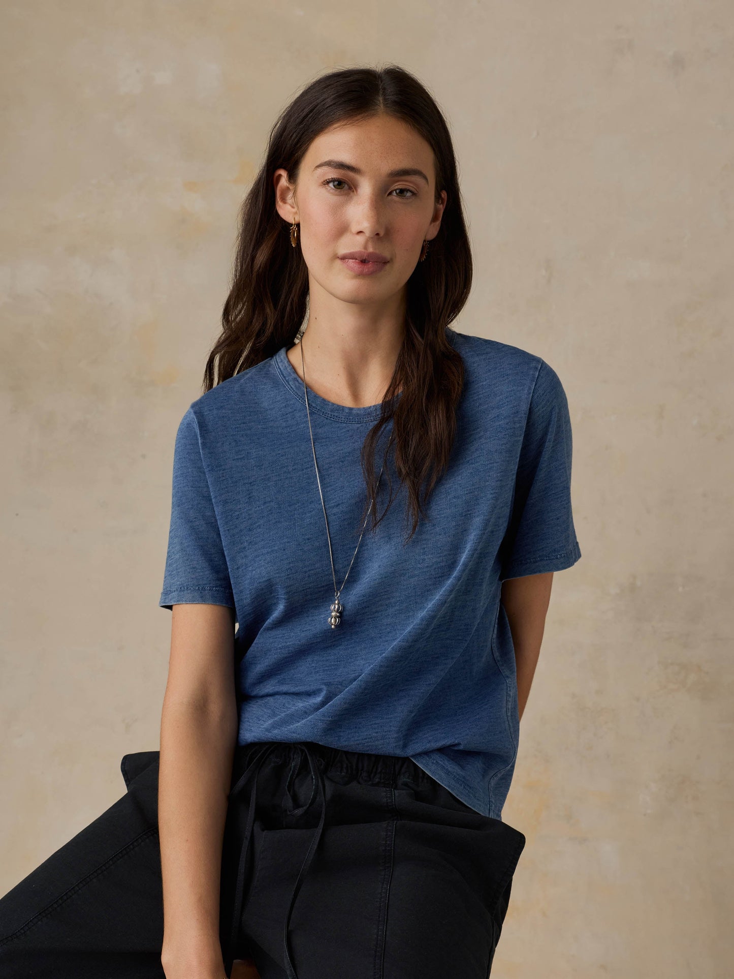 Sunwashed Regenerative Tee - Medium Indigo Wash