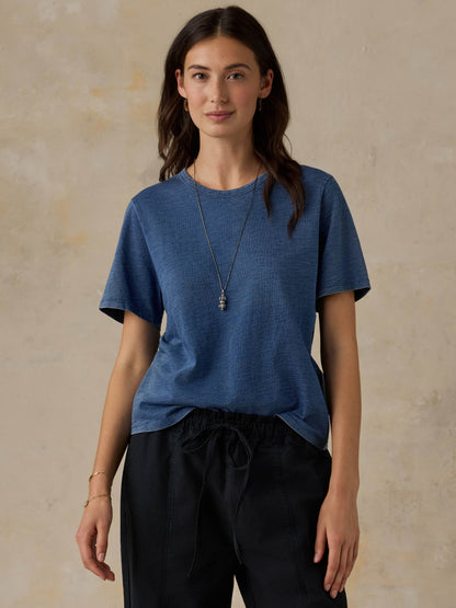 Sunwashed Regenerative Tee - Medium Indigo Wash
