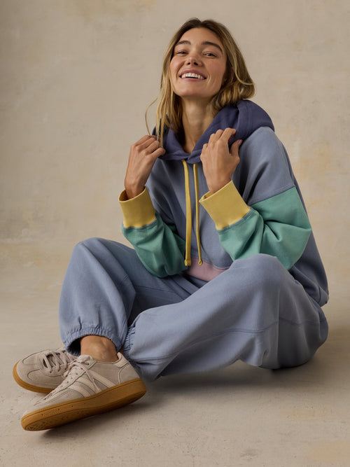 Oceanside Fleece Oversized Hoodie - Horizon Fade Colorblock