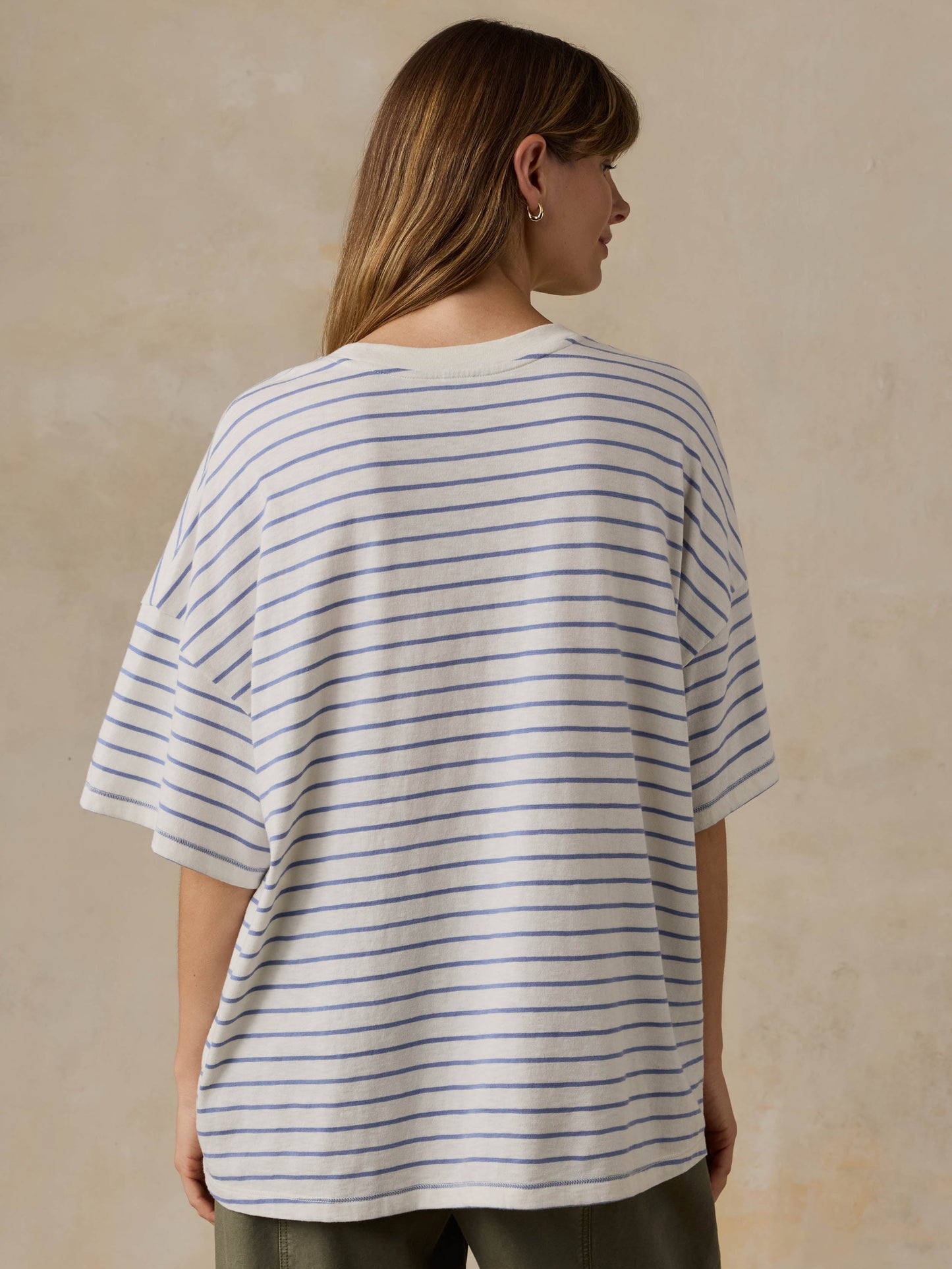 Sunwashed Boyfriend Tee - Ocean Dusk Stripe