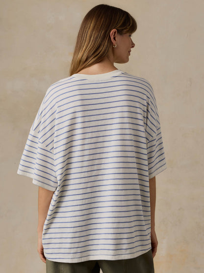 Sunwashed Boyfriend Tee - Ocean Dusk Stripe