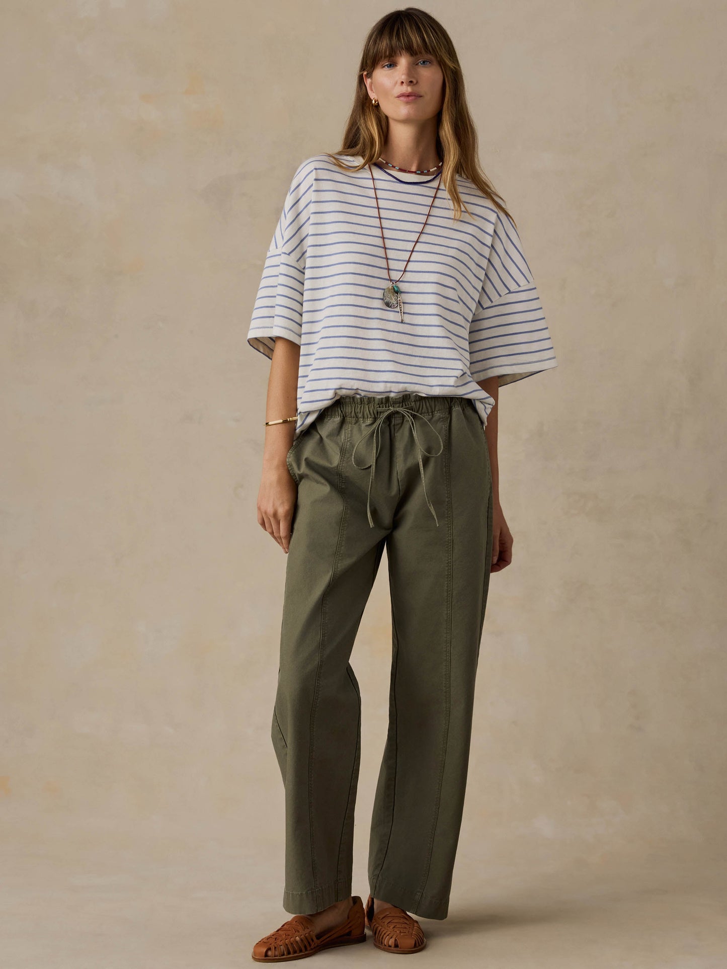 Sunwashed Boyfriend Tee - Ocean Dusk Stripe
