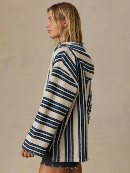 Baja Hoodie - Kingfisher Stripe