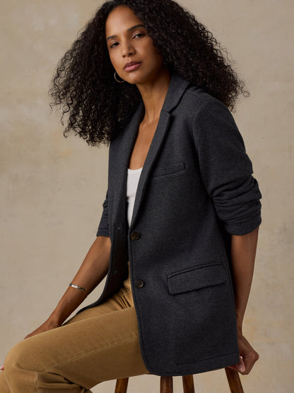 Inlet Knit Blazer - Black Sky Melange