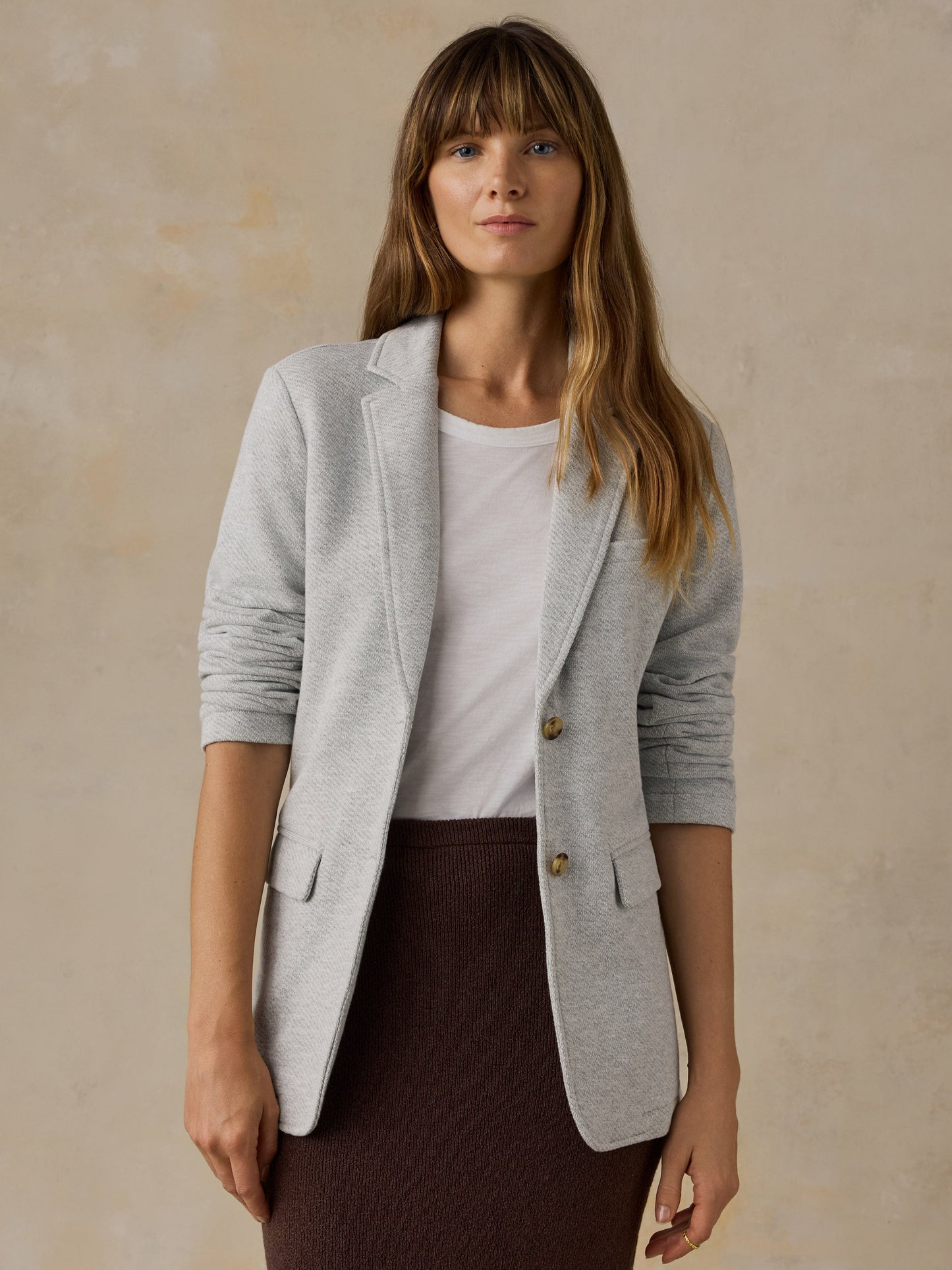 Inlet Knit Blazer - Heather Grey