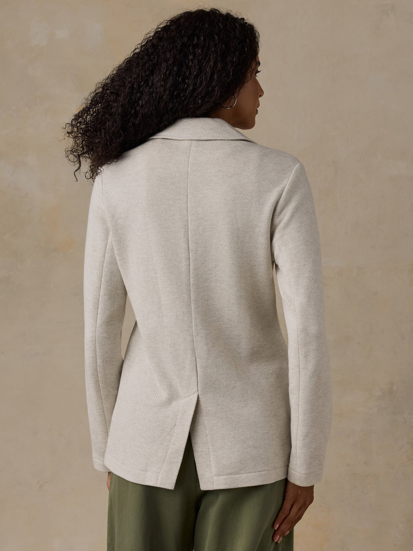 Inlet Knit Blazer - Light Oatmeal Melange