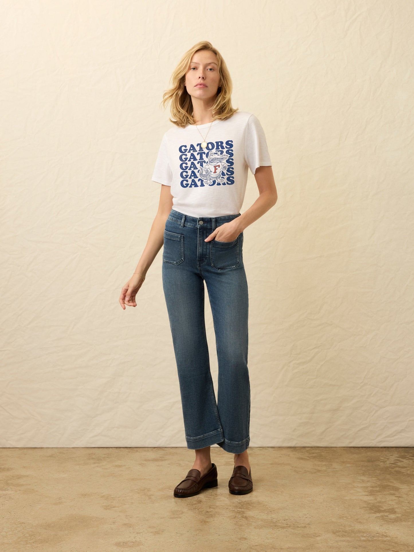 University of Florida Sunwashed Essential Tee - White