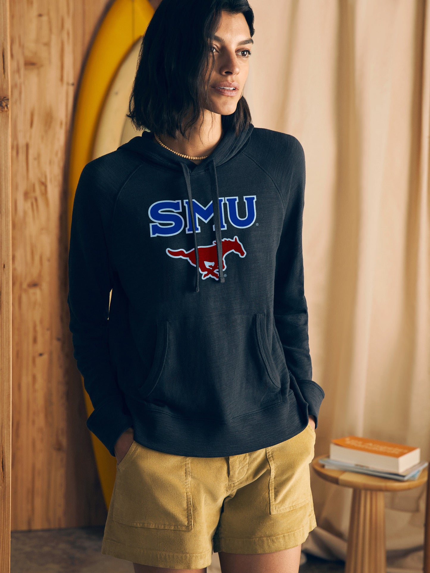 Southern Methodist University Sunwashed Organic Hoodie - Blue Nights
