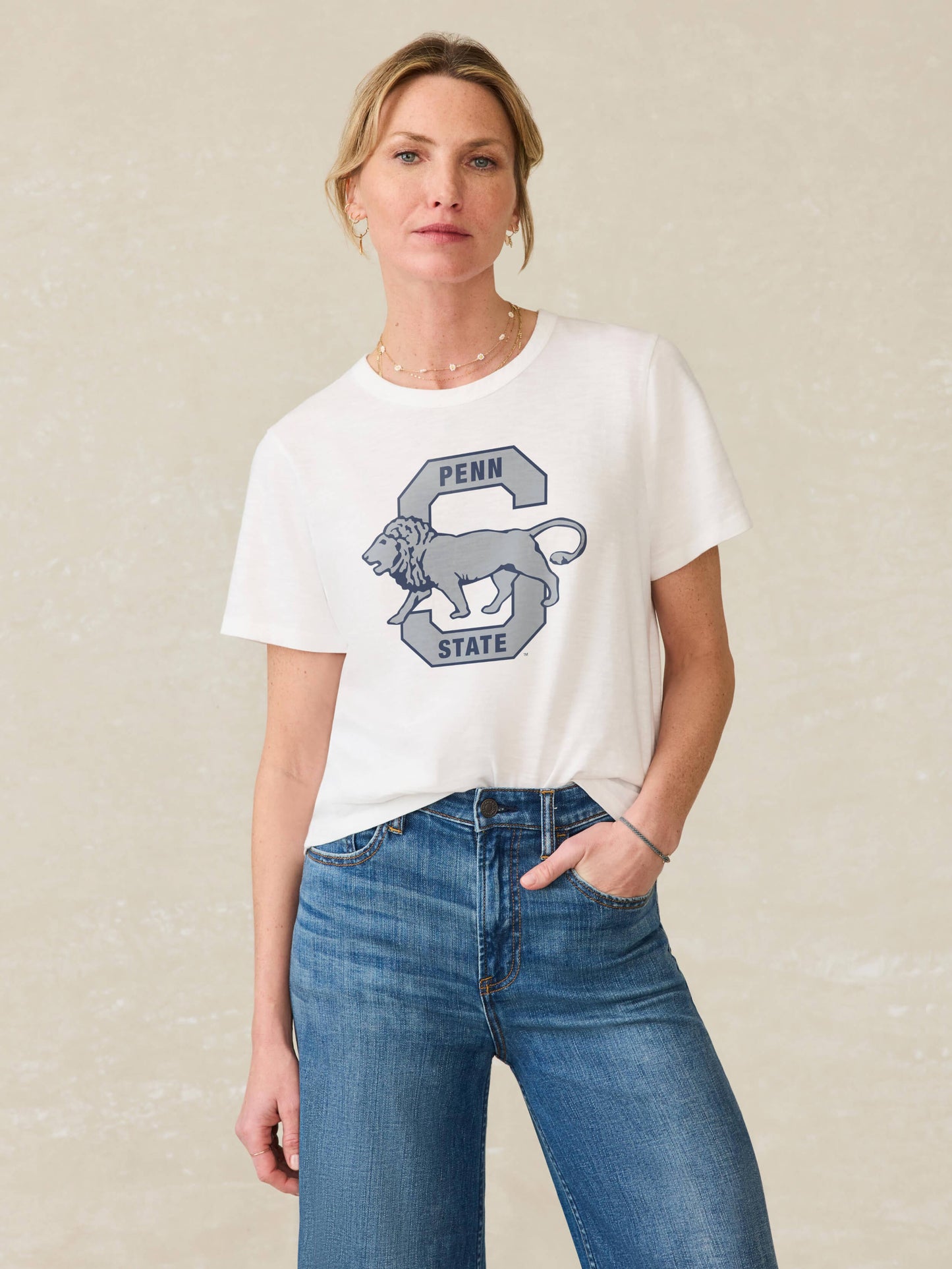 Penn State Sunwashed Essential Tee - White