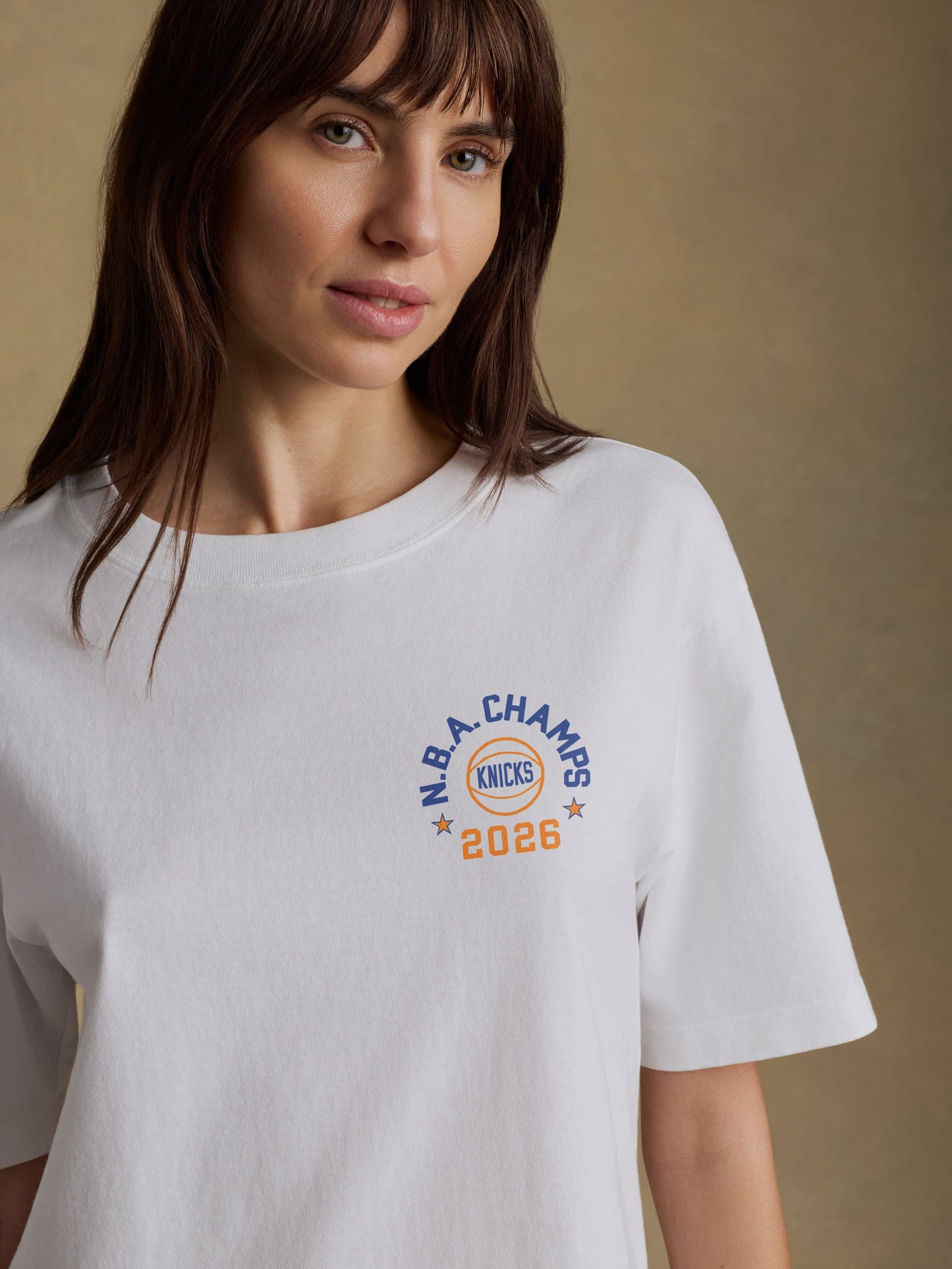 NY Knicks Recycled Cotton Vintage Tee - White