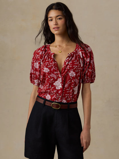 Voile Lettie Top - Garden Whispers