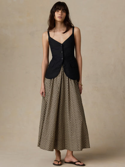 Sun Strider Linen Milo Vest - Black