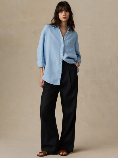 Laguna Linen Relaxed Shirt - Chambray Blue