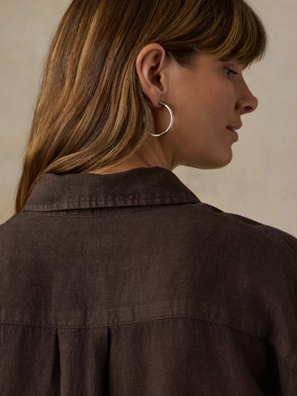 Laguna Linen Relaxed Shirt - Demitasse
