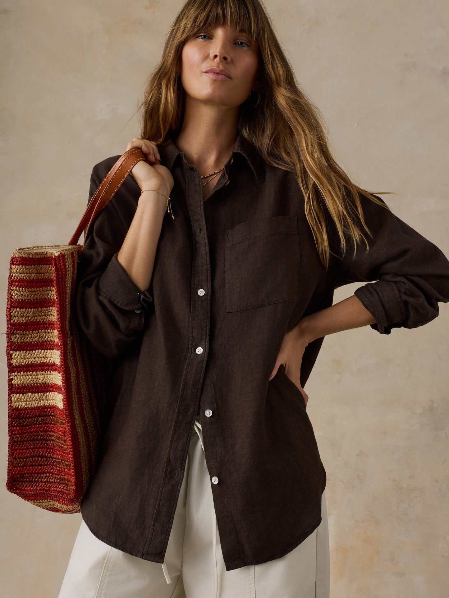 Laguna Linen Relaxed Shirt - Demitasse