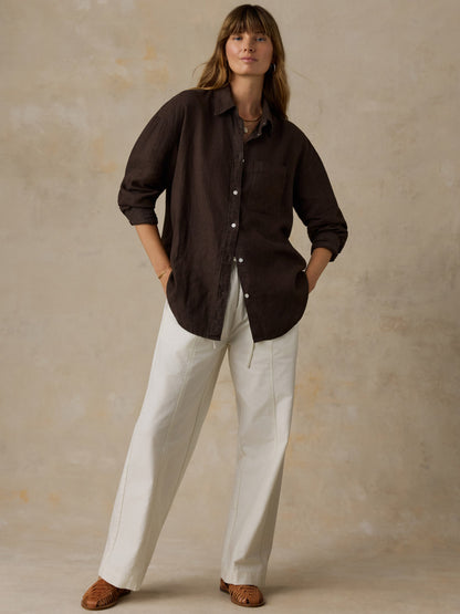 Laguna Linen Relaxed Shirt - Demitasse