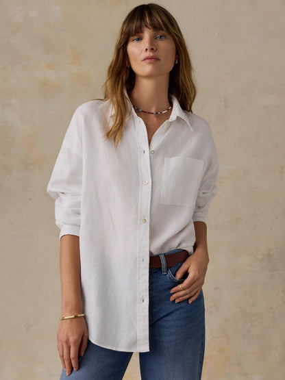 Laguna Linen Relaxed Shirt - White