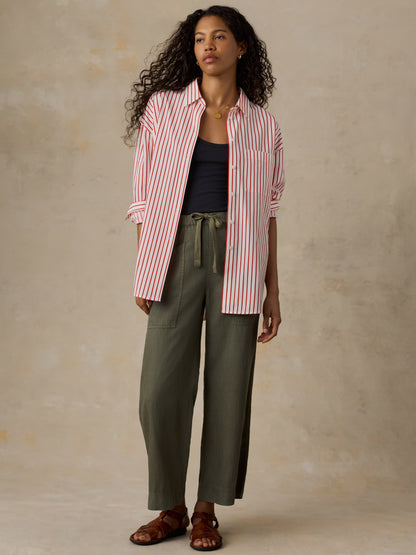 Coastal Poplin Relaxed Shirt - Summer Sail Stripe