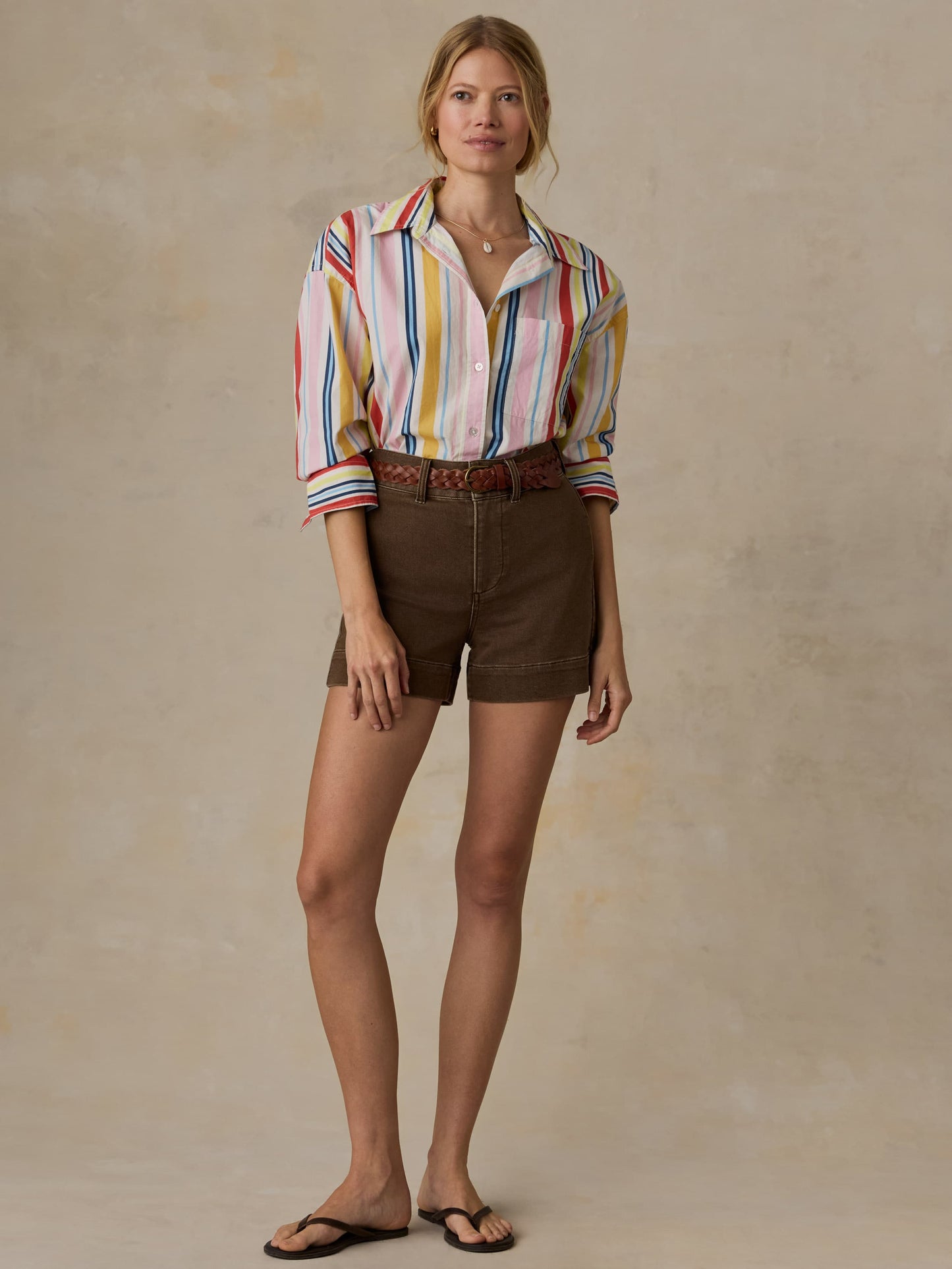 Coastal Poplin Relaxed Shirt - Sunset Parade