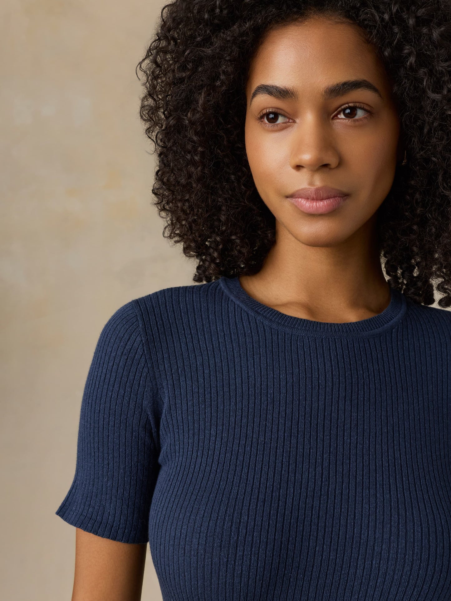 Miramar Linen Mini Rib Tee - Spellbound