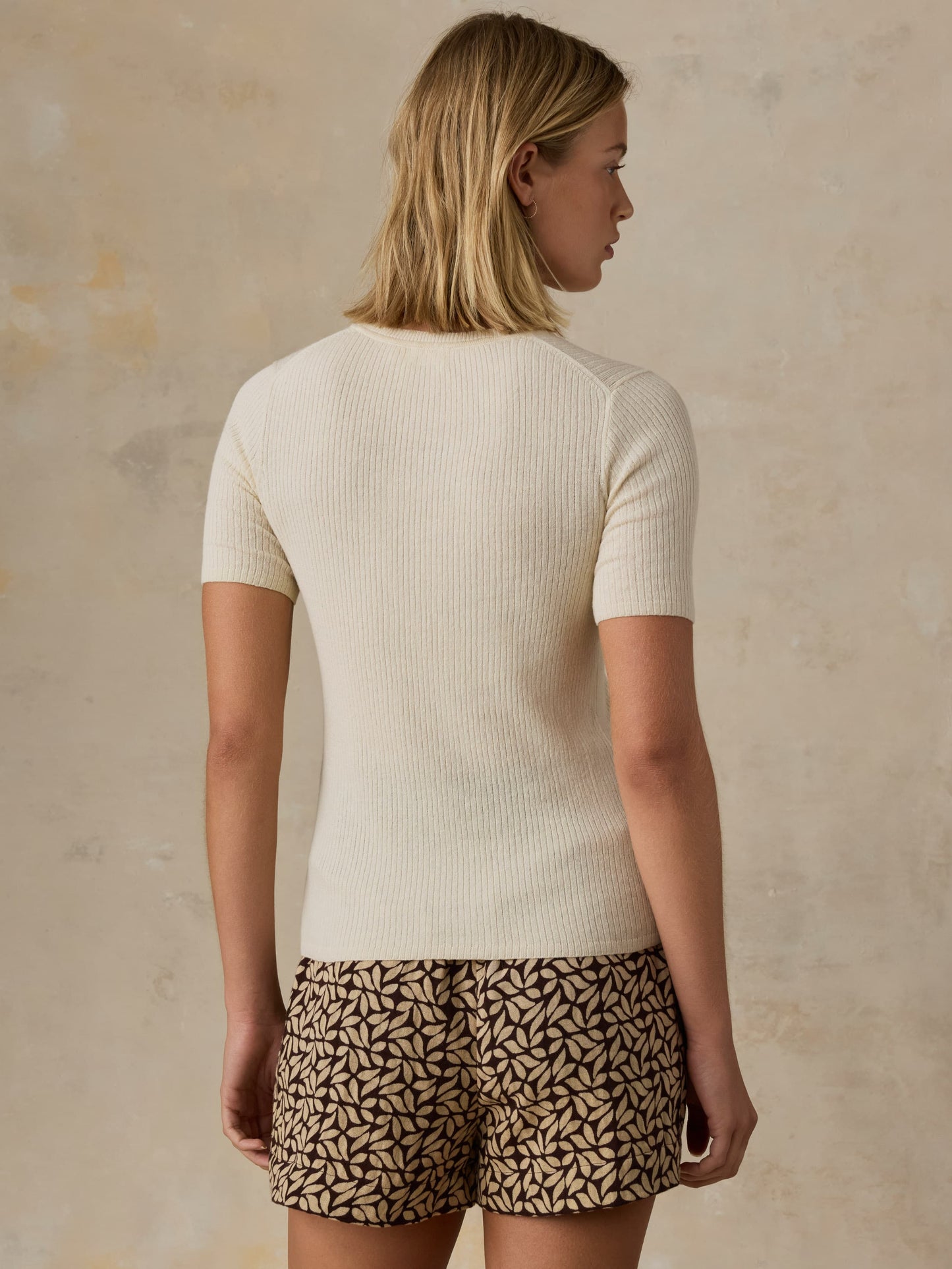 Miramar Linen Mini Rib Tee - Summer Sand