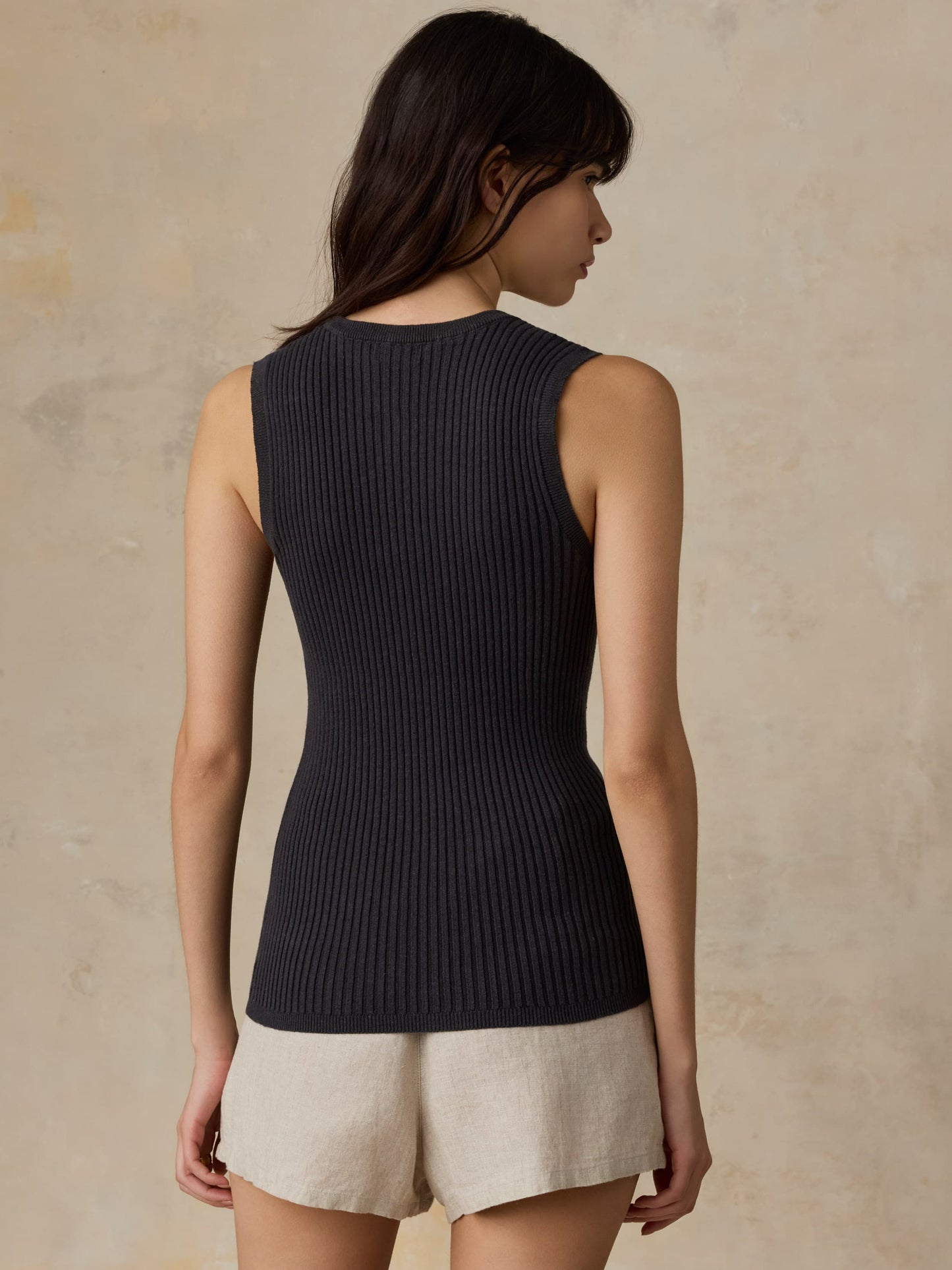 Miramar Linen Cami Cardigan - Washed Black