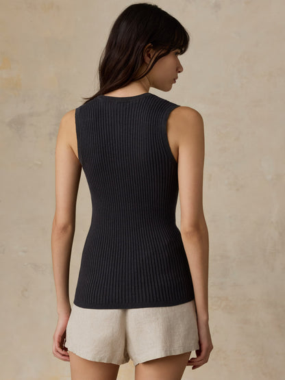 Miramar Linen Cami Cardigan - Washed Black