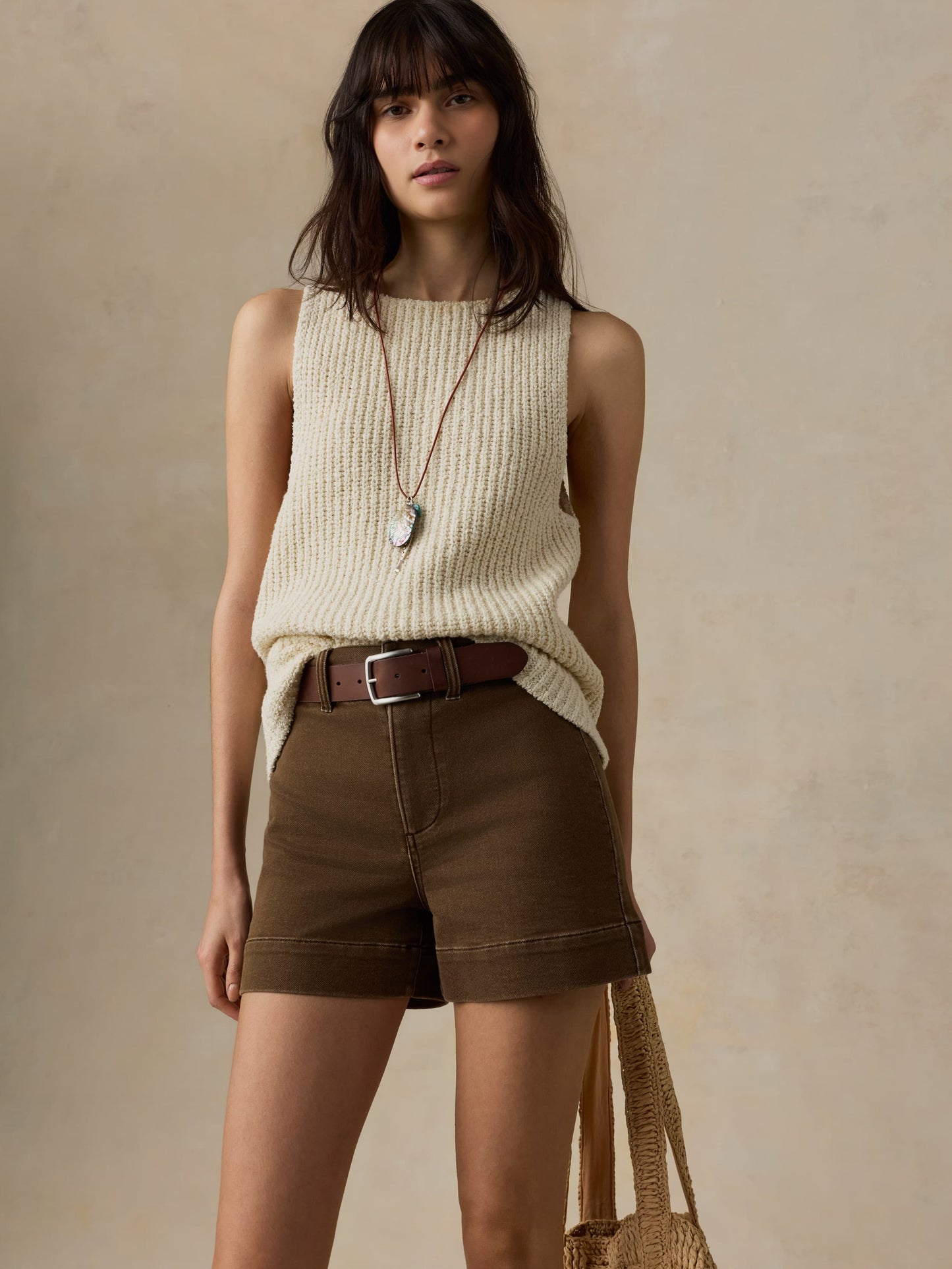 Hamptons Sweater Tank - Cream
